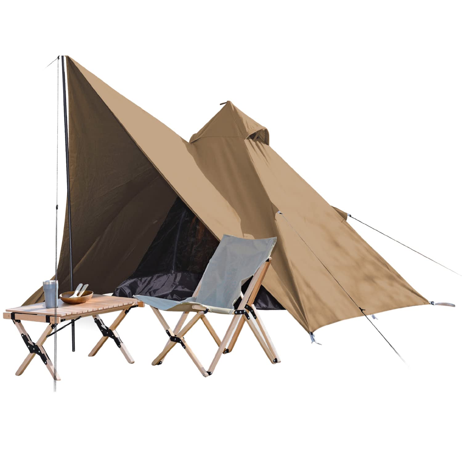 

Yamazen TOP-240 (КЭ) Однополюсная палатка, Коричневая, Изготовлена из огнестойкого материала TC