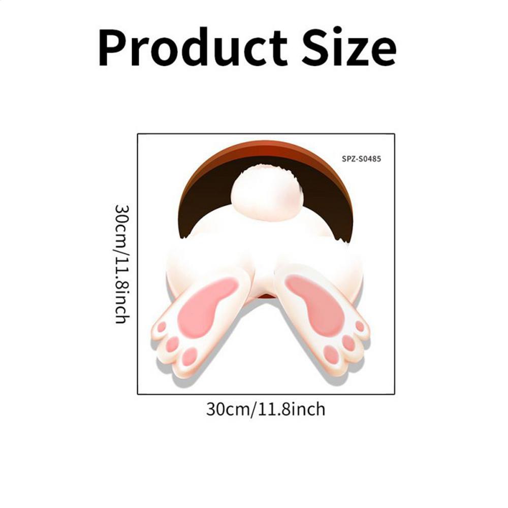 

Animal Wall Decals Funny Self-Adhesive Decor 11.8x11.8in Buttock Design Toilet Stickers Decals For Bathroom Nursery Kitchen белый