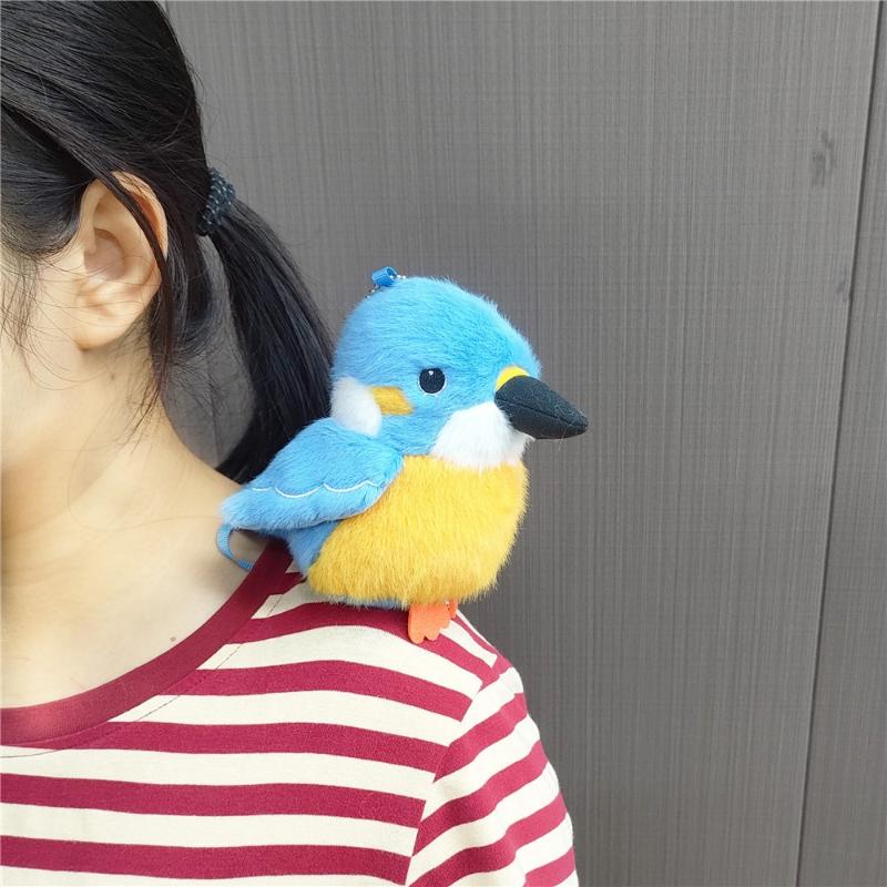 1 Piece Fluffy Pretty Parrot Pigeon Funny Toy Pendant Delicate Cute Mini Magnetic Station Shoulder Pet Bird Plush Toys For Kids