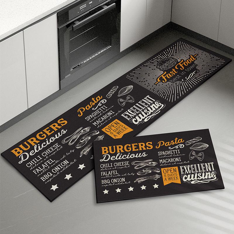 

Ретро Американская Кухня Длинный Коврик на Пол – Водопоглощающий, Пятноустойчивый, Легко Чистящийся, Режущийся, Коврик для Прихожей с Дизайном Букв 50x160 cm