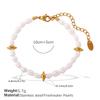 French Seaside Beach Wind Shell Gold Bean Natural Freshwater Pearl Bracelet Necklace Stainless Steel Gold-plated Set