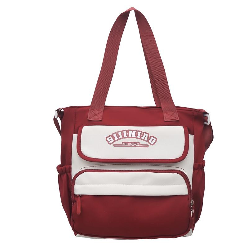 Student Shoulder Bag Contrast Color Crossbody Bag Women's Commuter Class Handbag