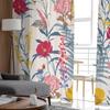 Blommor Täta blad Kronblad Moderna tryckta Tyllgardiner för sovrum Balkong Fönsterdekor Kreativt Mode Hem Skin gardin