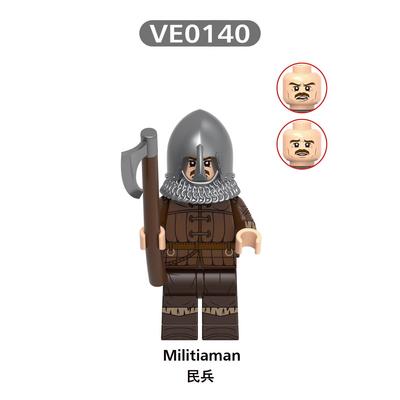V1006 Medieval Series Soldier, Militia, Warrior, Crossbowman Building Block Toy Figurine