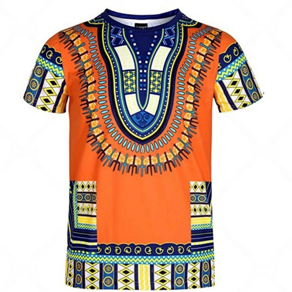 African Traditional Pattern T-Shirts 3D Print Men Summer Short Sleeve T Shirt Harajuku Retro Ethnic Style Tees Top Men Clothing