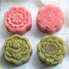 Eight Petals Lotus Leaf Mooncake Mold 50-65g Chiness Style Mung Bean Moon Cake Hand Press Pastry Dessrt Mould Plastic Tools