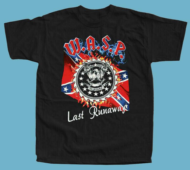 Винтажная черная хлопковая унисекс футболка WASP Last Runaway World Tour 4XL