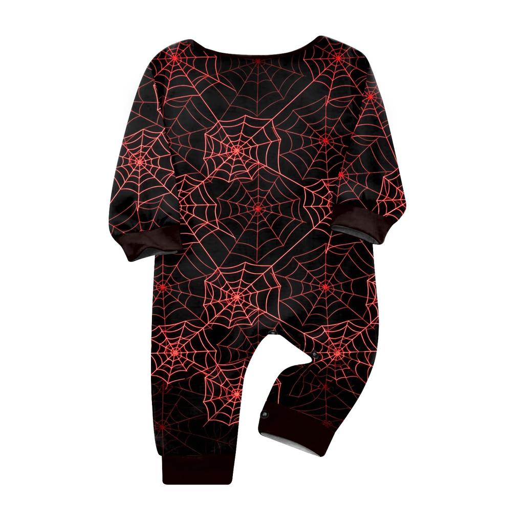 Matching Family Halloween Printed Pajama Set Long Sleeve Top and Pants for Parents and Kids
