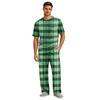 Men's Short Sleeve Pajama Set with Button Fly and Elastic Drawstring Waist for Sleepwear