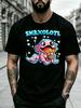 Cute Cartoon Style Unisexs Tshirt Snaxolotl Axolotl Eating Popcorn With Bubbles Casual Summer Wear Gift For Animal Lovers And Snack Enthusiasts