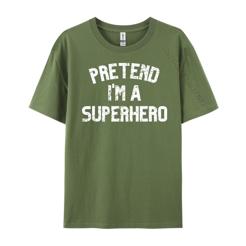 Pretend I M A Superhero Lazy Halloween Costume Party Shirts Graphic Tee Halloween Man Tops Tees Illustration