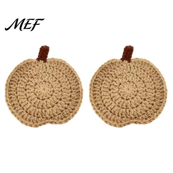 Manteles Individuales para Mesa de Café Hechos a Mano con Ganchillo Posavasos de Calabaza, Manteles Suaves de Poliéster, Fáciles de Limpiar Accesorios de Comedor con Temática de Otoño Estilo Granja para Cocina