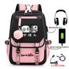 Anime Peripheral Spells Back to War Backpack Student School Bag Men's and Women's Fashion Backpack Travel Bag USB Computer Bag