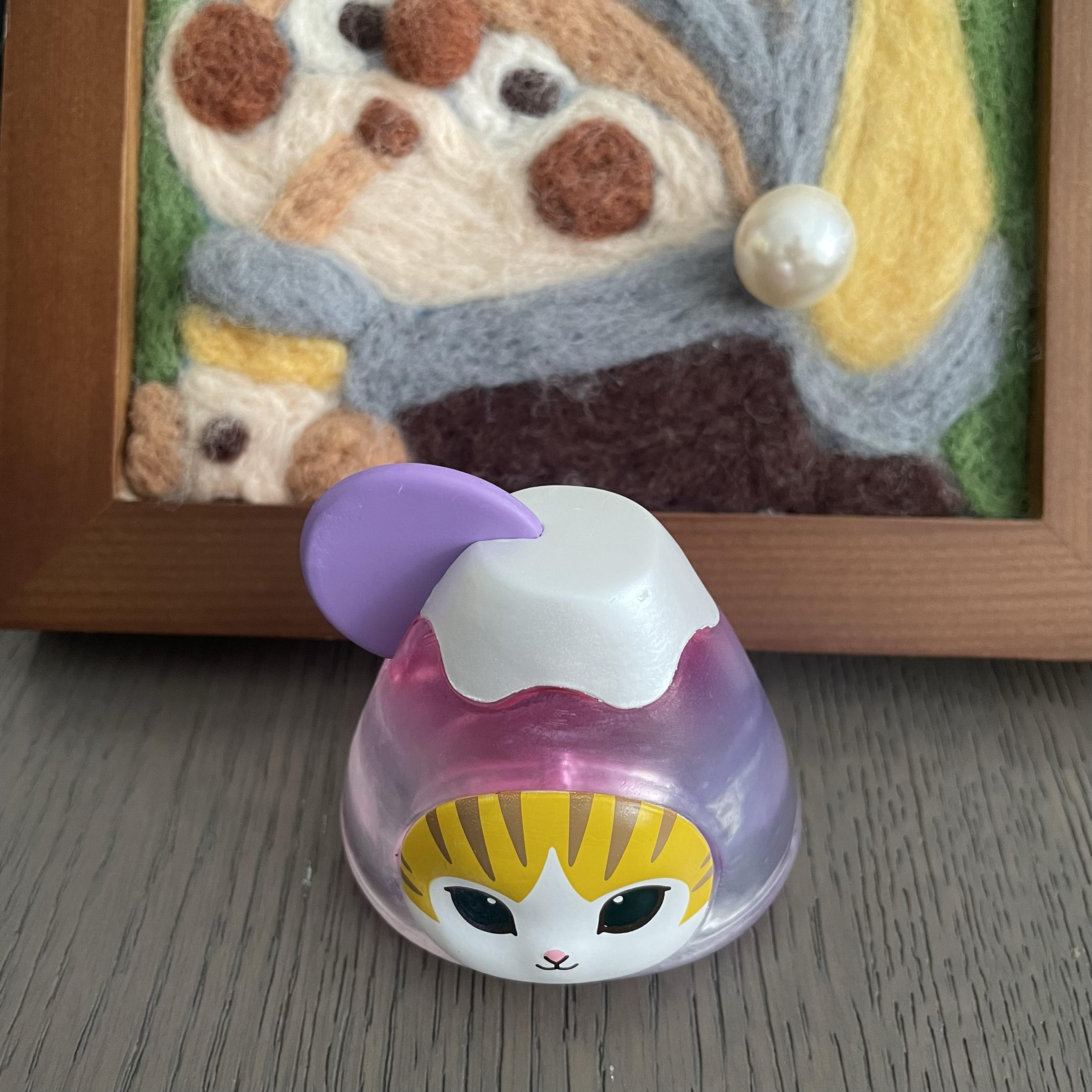 Мофусанд Дарума Счастливый Кот Качающаяся Настольная Игрушка для Удачи Украшение Автомобиля Фигурка Фигурка Игрушки Подарки Красивый Дизайн black