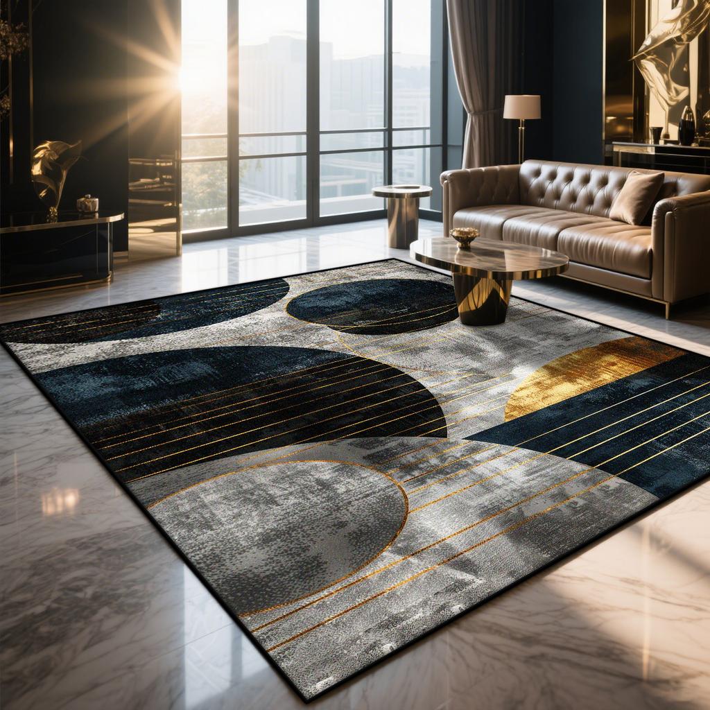 Modern Light Luxury CARPET FOR LIVE ROOM Geometric Decoration Home Area Rug Washable Bedroom Entrance Door Mat Non-slip Parlor