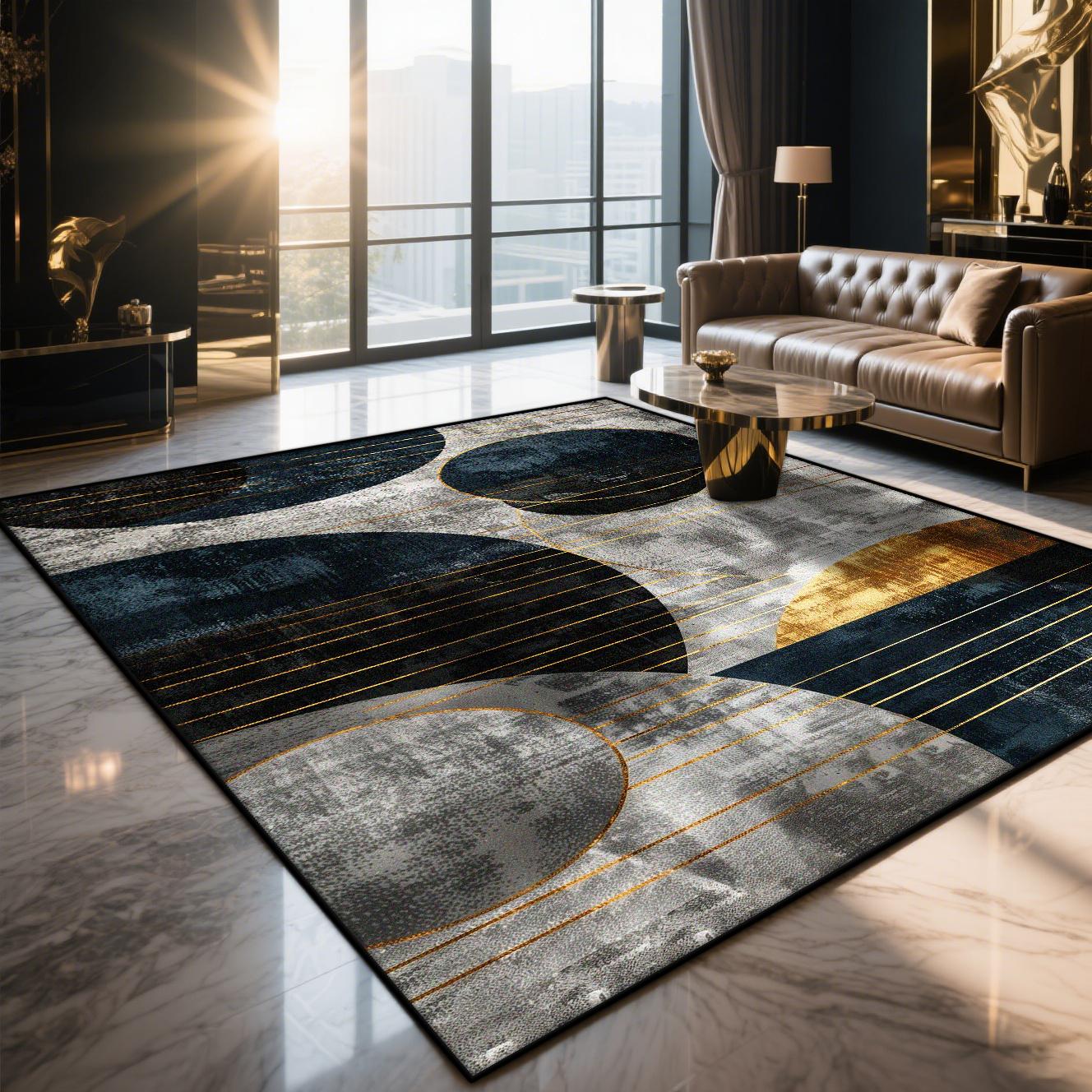 

Modern Geometric Carpet Washable Non Slip Luxury Rug for Living Room Bedroom Home Decor Entrance Mat 60x90cm