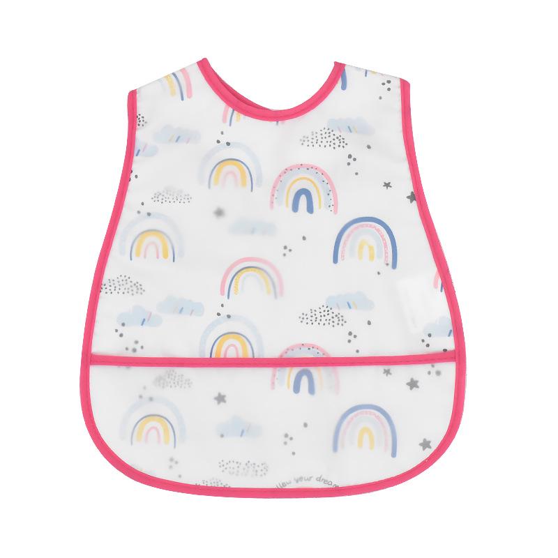 Waterproof Cartoon Baby Bib - Adjustable EVA Cotton Feeding Bib for Boys & Girls