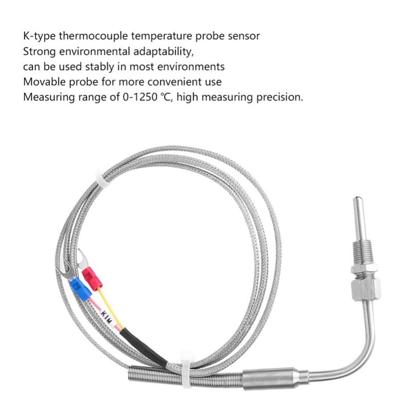 Thermocouple Temperature Sensor K Type 90 Degree Elbow Temperature Probe PT1/8 Thread With 1m / 3.3ft Cable