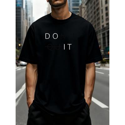 "Don'T Quit" Creative  Men'S T-Shirt , A Must-Have For  Motivational Trendsetters. It Combines a Proactive Attitude with Minimalist Design, Comfort