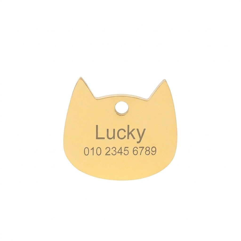 Name Personalized ID Tags Cat Collar Golden Silvery Nameplate Engraving Custom Dog Name Anti-lost Pendant Pet Collar Accessories