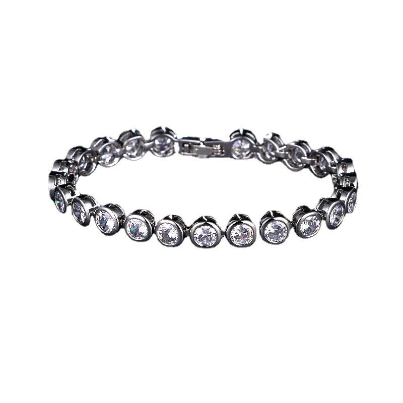 Bracelet Élégant en Zircon Plaqué Or pour Femmes - Mode Européenne et Américaine