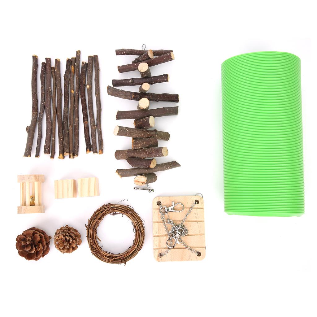 10 Pieces of Hamster Molar Toys Set Wooden Molar Exercise Toys Accessories for Hamster Rabbit Guinea Pig Parrot