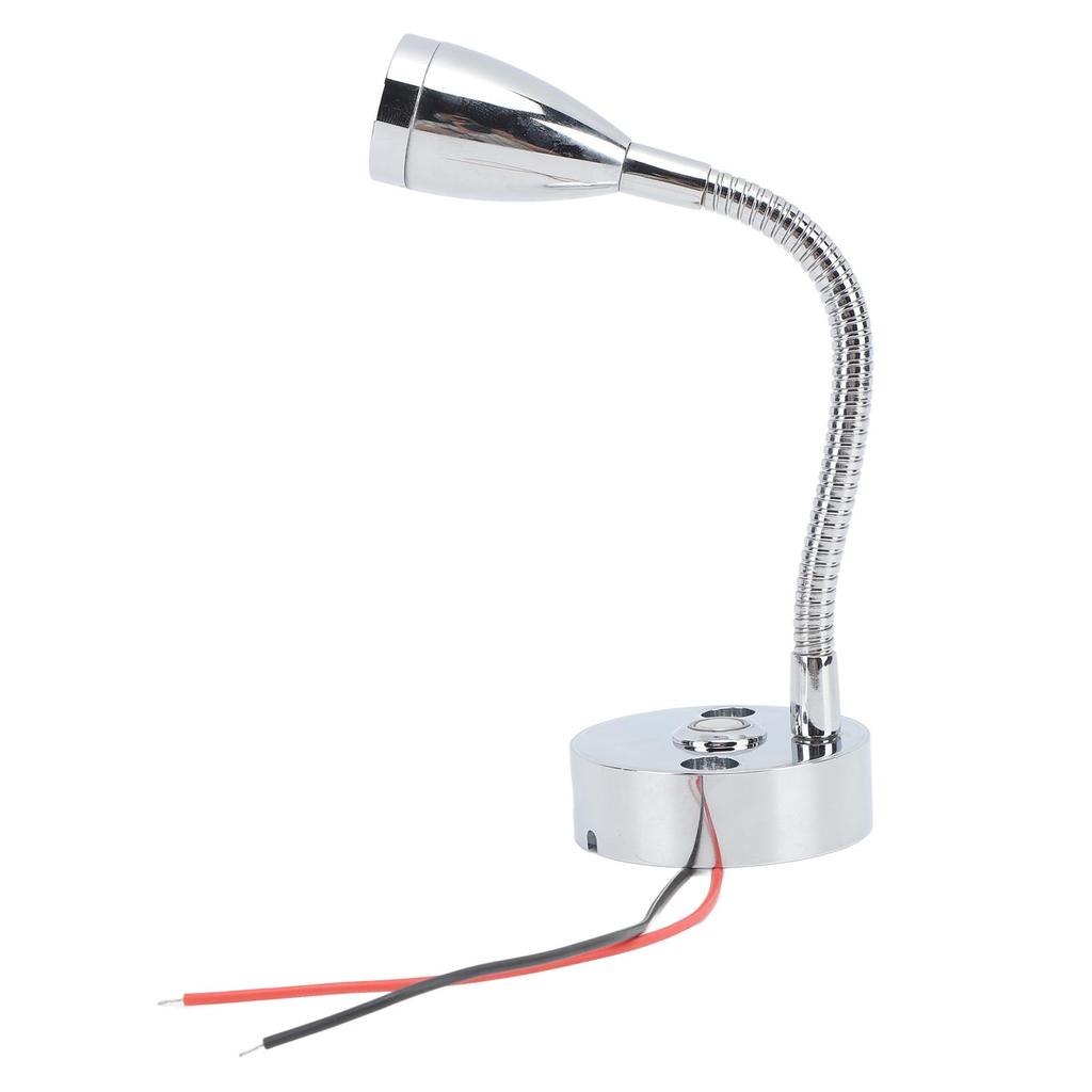 RV Reading Light LED Chrome Indoor Bedside Lamp Boat Yacht USB 3 Adjustable Light Color Touch Lamp D