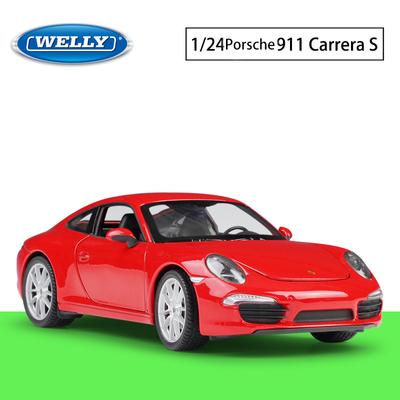 Welly Porsche 911 CARRERA S escala 1/24, coche en miniatura de aleación, vehículos de juguete de Metal fundido a presión, modelo de coche, colección de alta simulación, regalos para niños