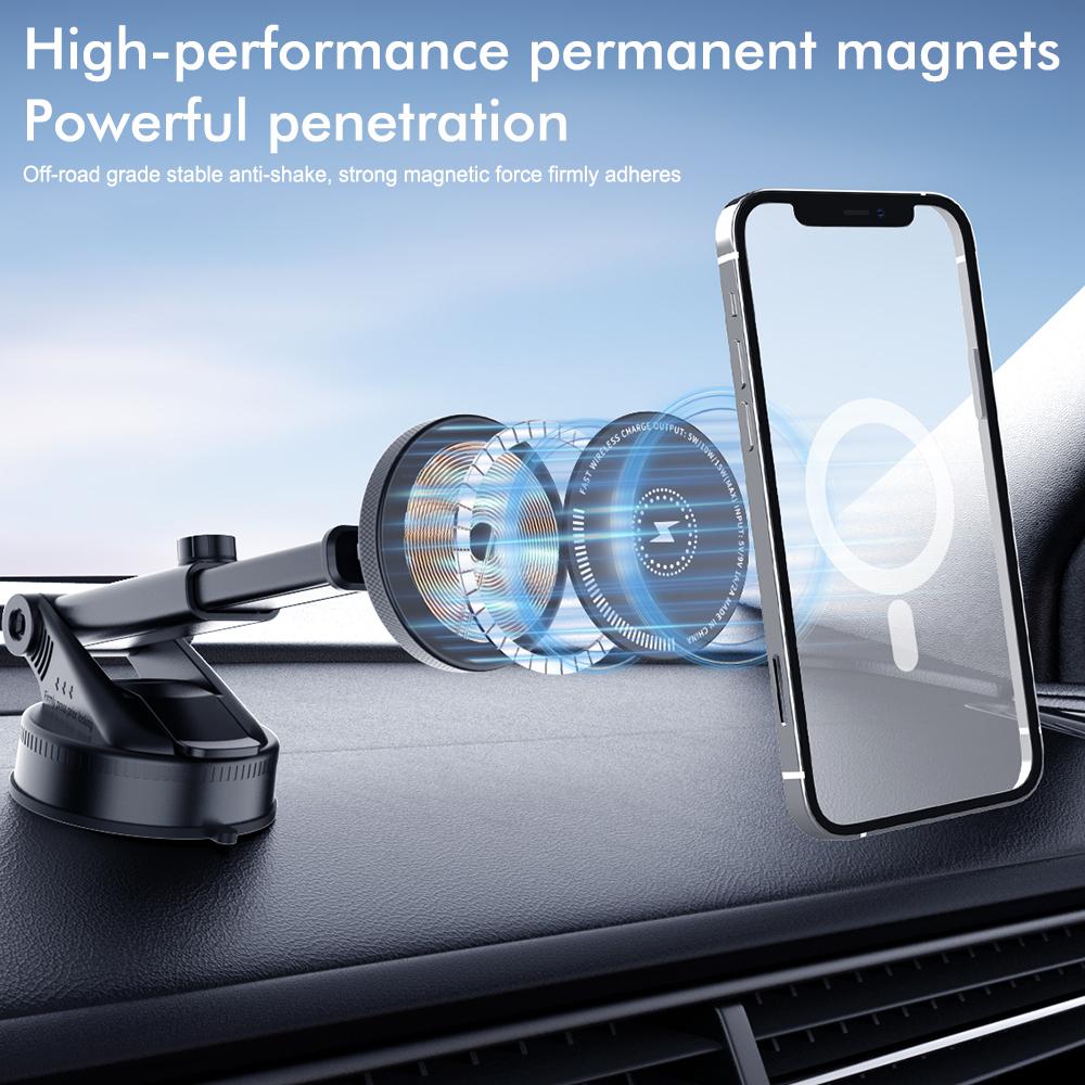 Strong Magnetic Suction Car Rotatable Mobile Phone Holder MagSafe Wireless Charger Car Centre Mount Navigation Bracket