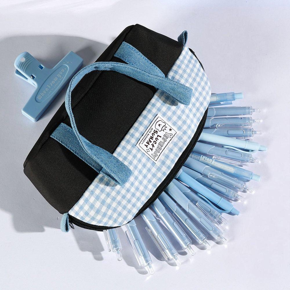 Color-blocking Pencil Case Large Capacity Stationery Bag Durable Pencil Pouch  School Office