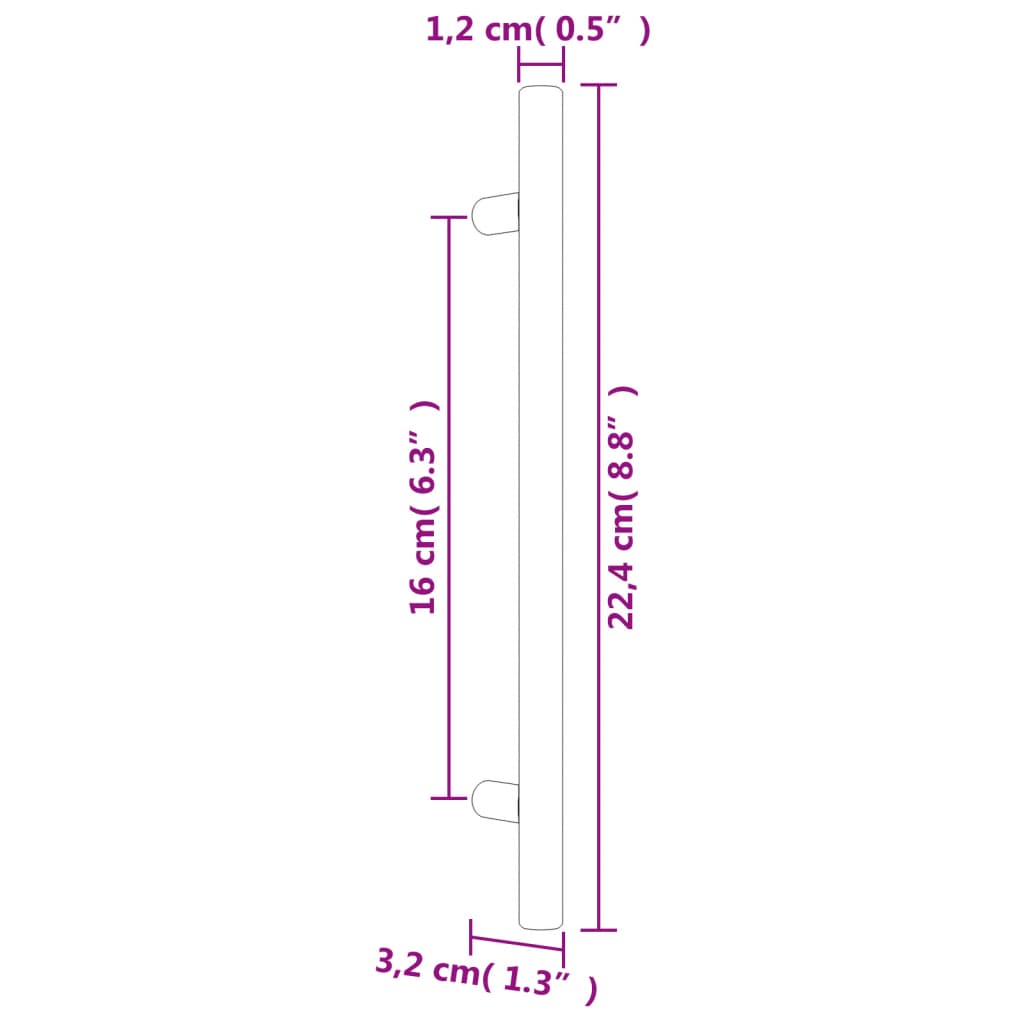 Furniture Handles 20 Pcs Silver 160 Mm Stainless Steel