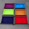 Practical 1pc Rectangle Storage Tray PU Leather Velvet Folding Dice Table Games Key Wallet Coin Organizer Trays Sundries Serving