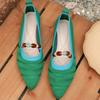 Fall New Flat Shoes Fashion Pointed Toe Light Mouth Color Block Soft Sole Non-slip Single Shoes