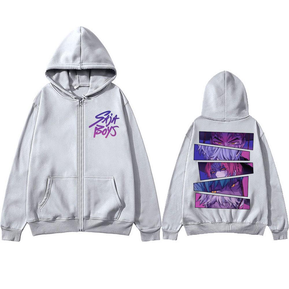 

Trendy Kpop Demon Hunter Saja Boys Zip Up Hoodie Harajuku Y2k Manga Men Women Sweatshirt Loose Fleece Streetwear 3XL