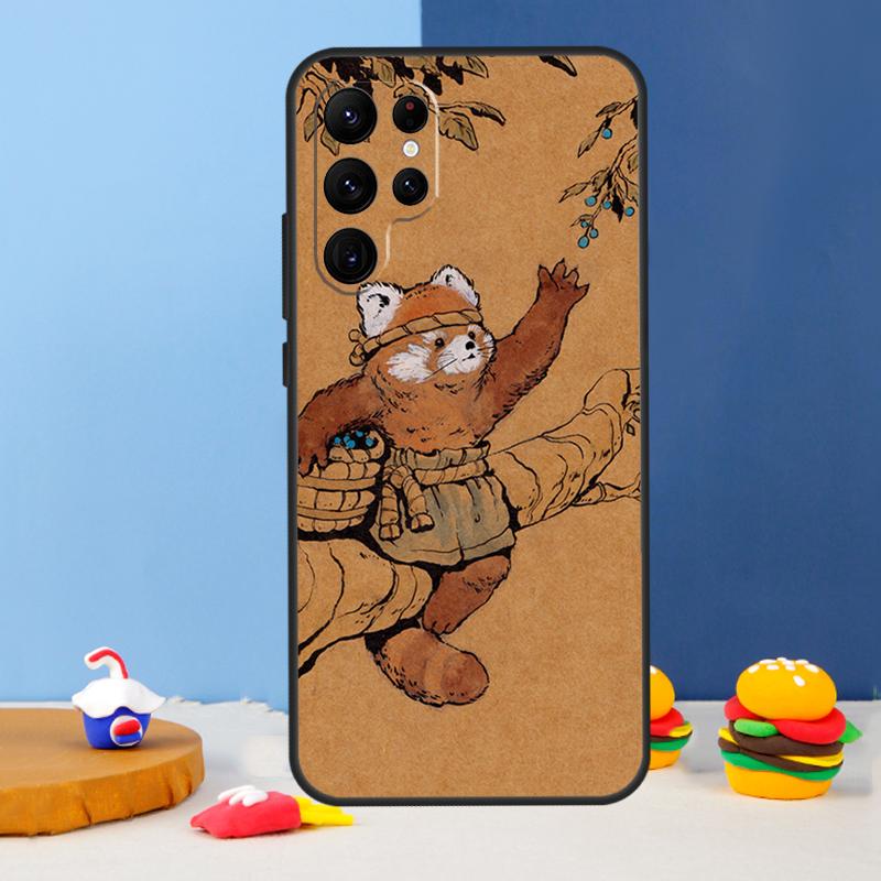 Red Panda Phone Case For Samsung Galaxy S24 S25 Ultra S9 S10 S20 S22 S21 S23 Plus S24 FE Cover Coque