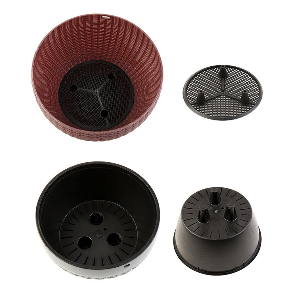 Hanging Basket Flower Pot Automatic Water Absorbing Inner Elegant Rattan Weave Thicken Hanging Plant Pot for Outdoor