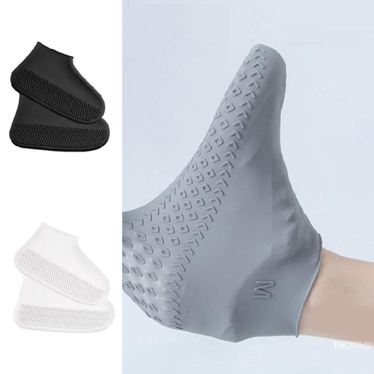 Collapsible Anti Slip Rain Shoe Covers Reusable Silicone Design Full Coverage Shoe Protectors For Hiking Daily Use