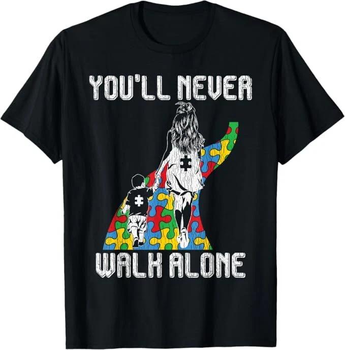 

Vintage Mother Son Family Autistic Kids Autism Awareness Mom T-Shirt 160