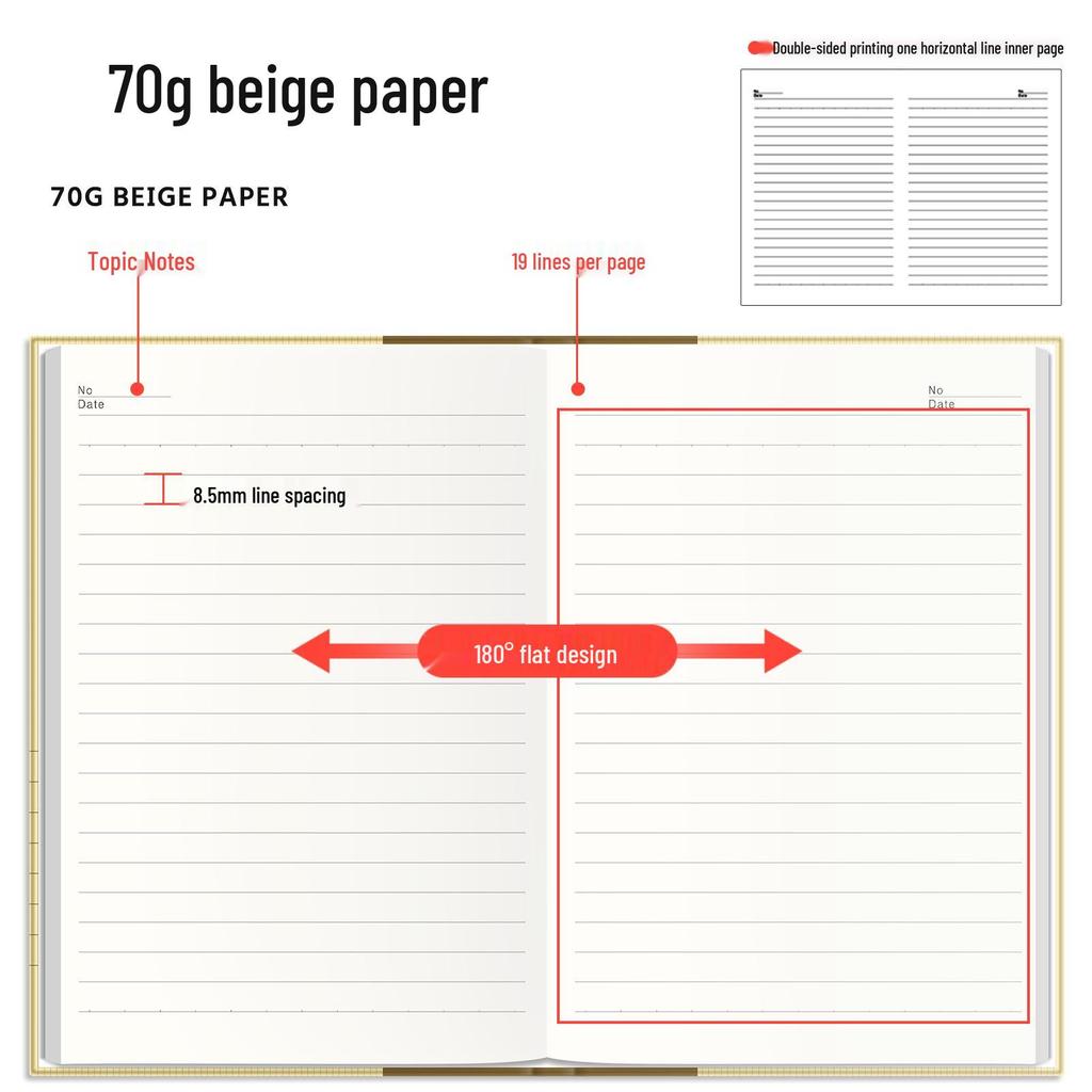 32k Hardcover Business & Student Notebook - Thick, Simple Diary Book