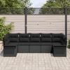 VidaXL Ensemble de Canapé de Jardin 7 Pièces avec Coussins Noirs en Poly Rotin 3345513