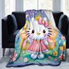 1pc. Hello Kitty Fairy Princess Blanket - Perfect for Home, Office, Outdoor Use, Gift Idea, Suitable for Al