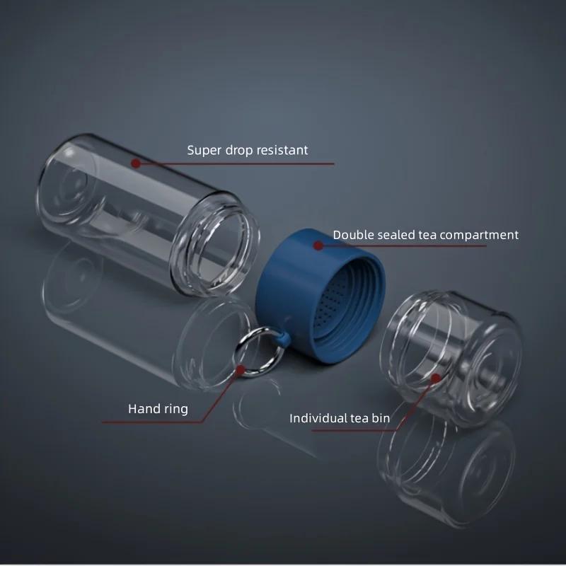 Bottiglia Acqua Tè 400ML Vetro Borosilicato Doppio Strato Tazza Acqua Tè Infusore Tumbler Articoli per Bevande Bottiglia Acqua Con Filtro da Tè