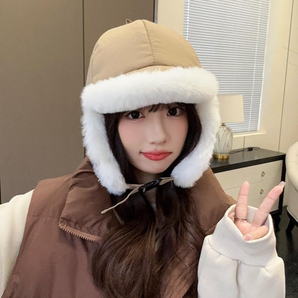 Thickened Winter Pilot Hat Windproof Women Hat Retro Cycling Lei Feng Hat  Outdoor