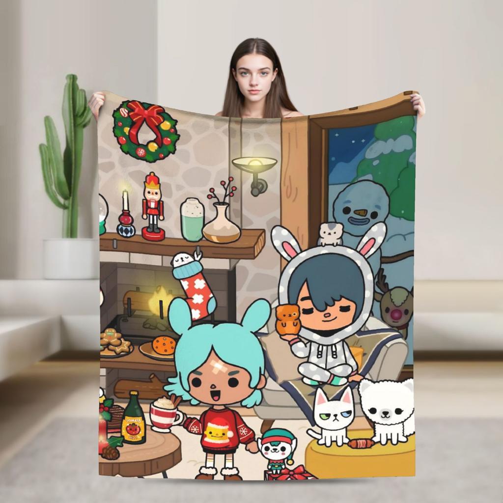 Toca Life World Blanket Quality Soft Warm Throw Blanket Winter Boy Girl Couch Chair Sofa Bed Pattern Bedspread