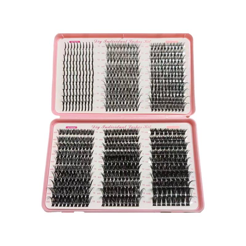 European & American Best-Selling Mixed False Eyelash Book: Large Capacity, Cluster & Segmented Self-Adhesive Lashes
