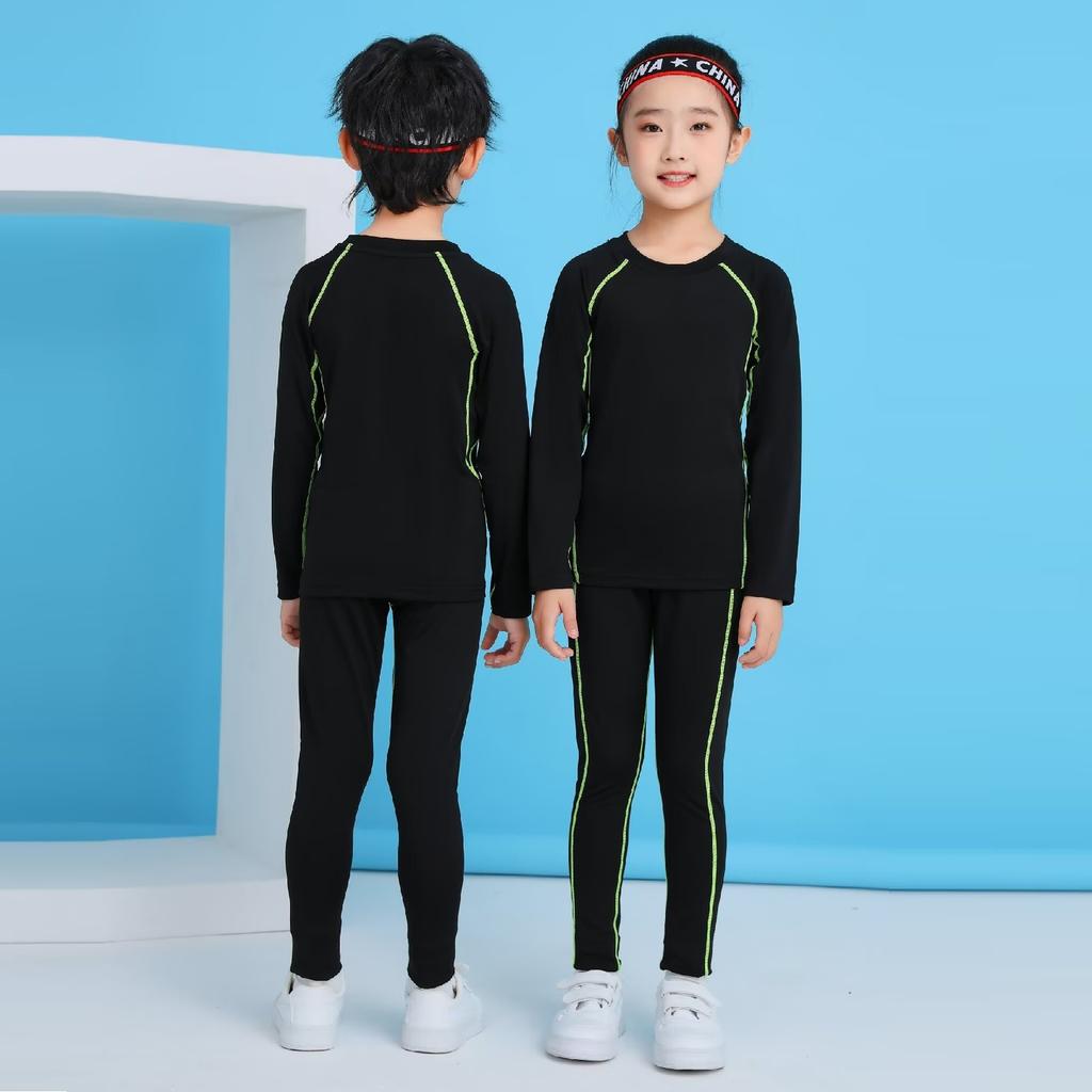 Autumn and Winter Children's Tights Men's and Women's Long-sleeved Suits Basketball Football Training Clothes Training Camp Base Fitness Clothes