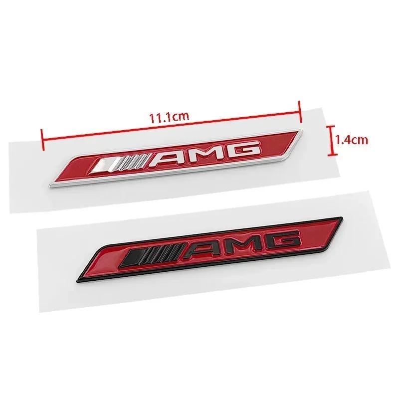 Car Sticker 1pc 3D ABS Chrome Red Black Logo AMG Emblem Car Fender Side Badge Decal For Mercedes Benz GLE W167 W166 AMG Sticker