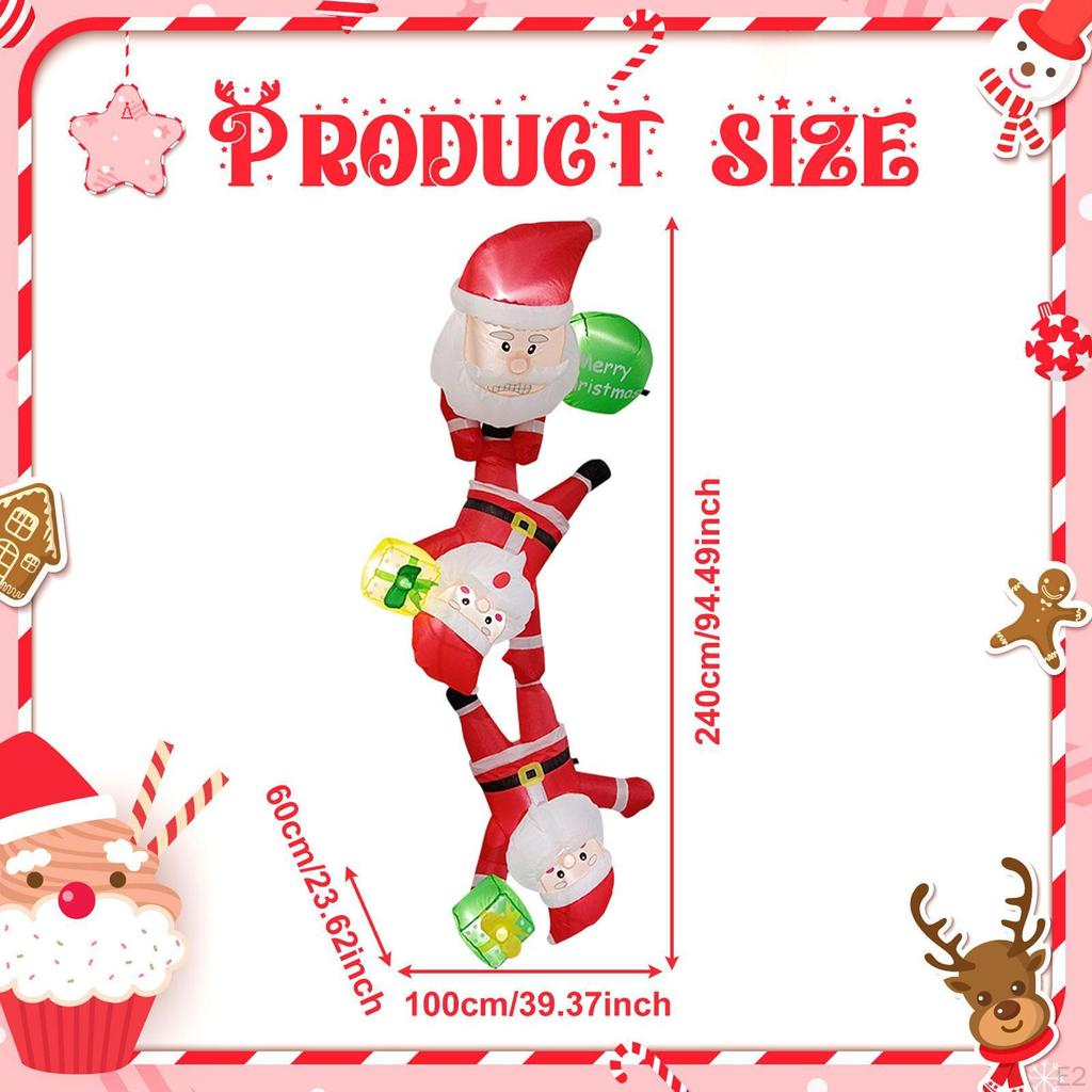 Christmas Inflatables Climbing Santa Claus Outdoor Decorations 8ft Unique Props for Lawn