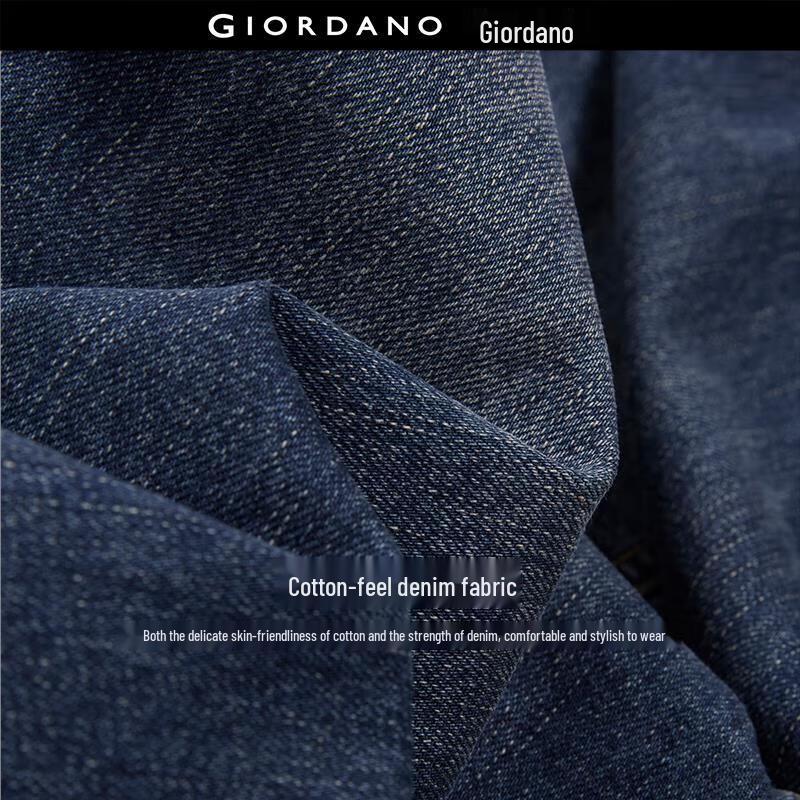 GIORDANO Herren Vintage Gewaschene Lockere Gerade Jeans