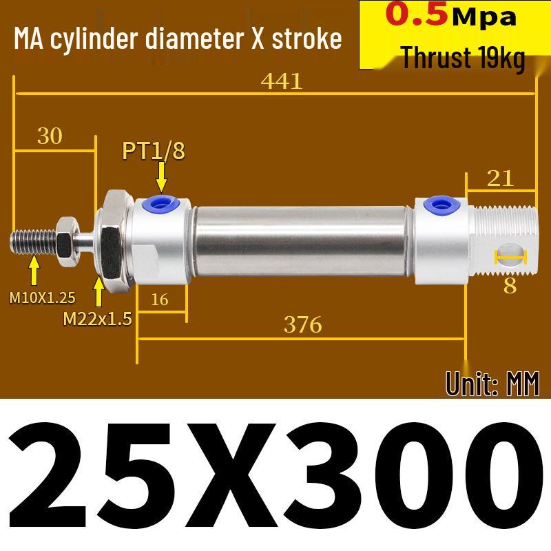 Corrosion Resistant Stainless Steel Pneumatic Cylinder 16-40mm/50-150mm